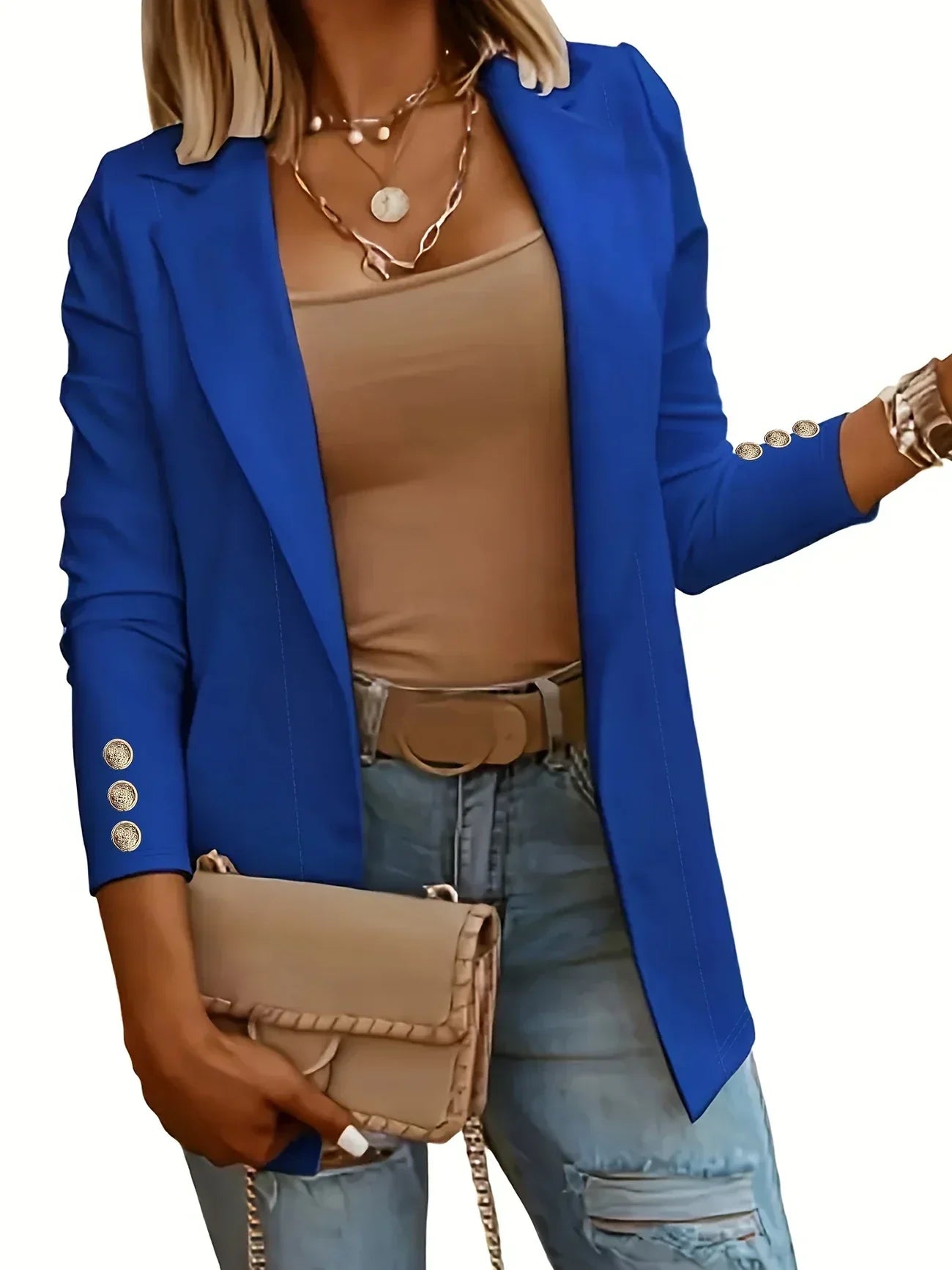 Céleste | Chic Open Front Draped Jacket