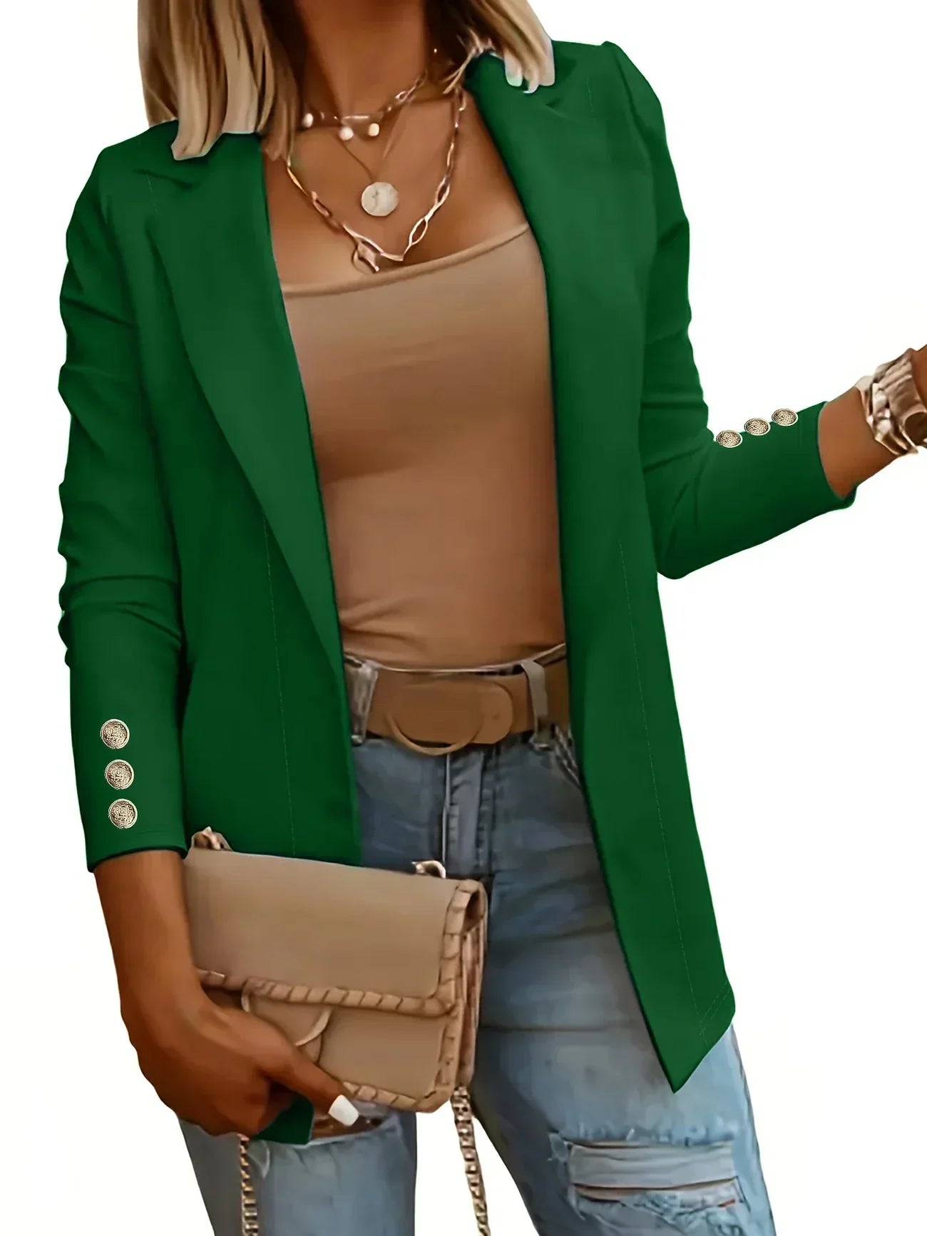 Céleste | Chic Open Front Draped Jacket