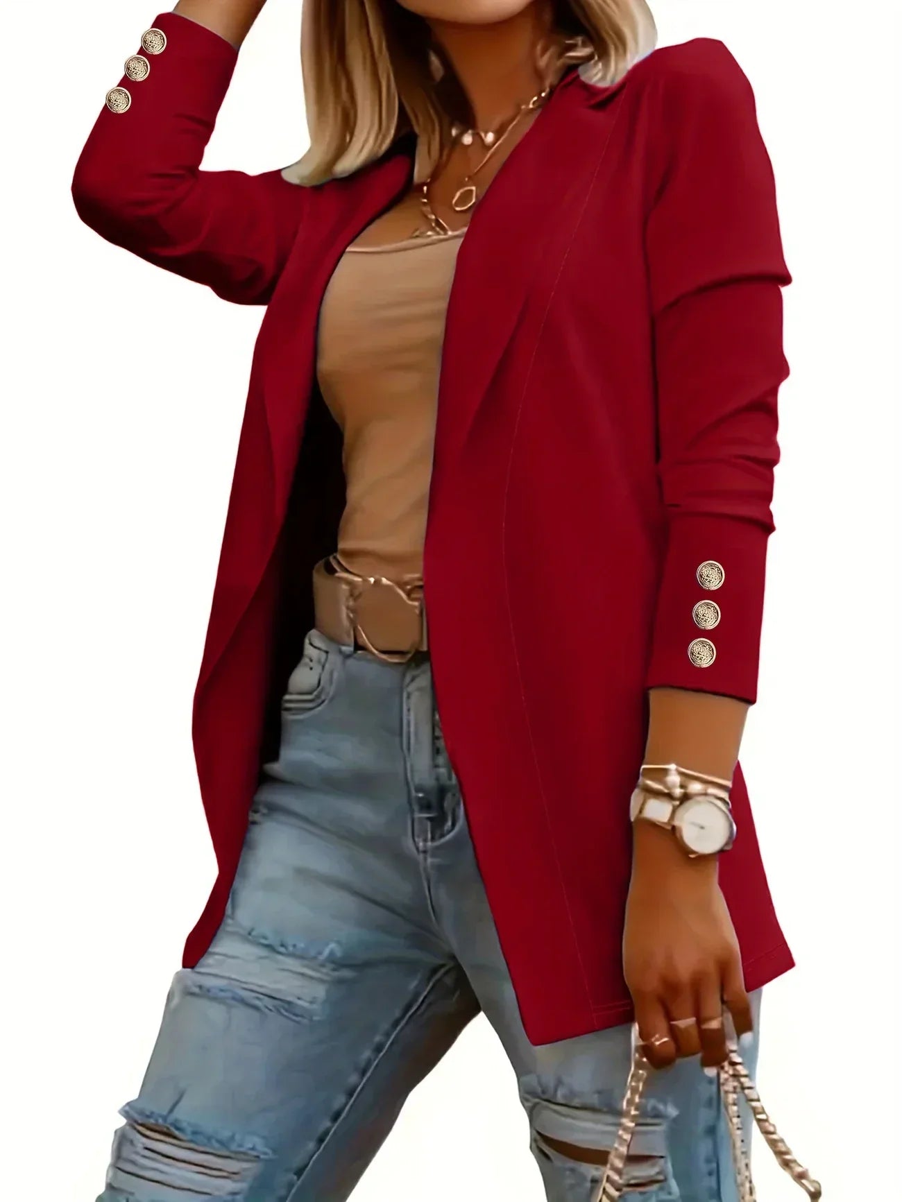 Céleste | Chic Open Front Draped Jacket