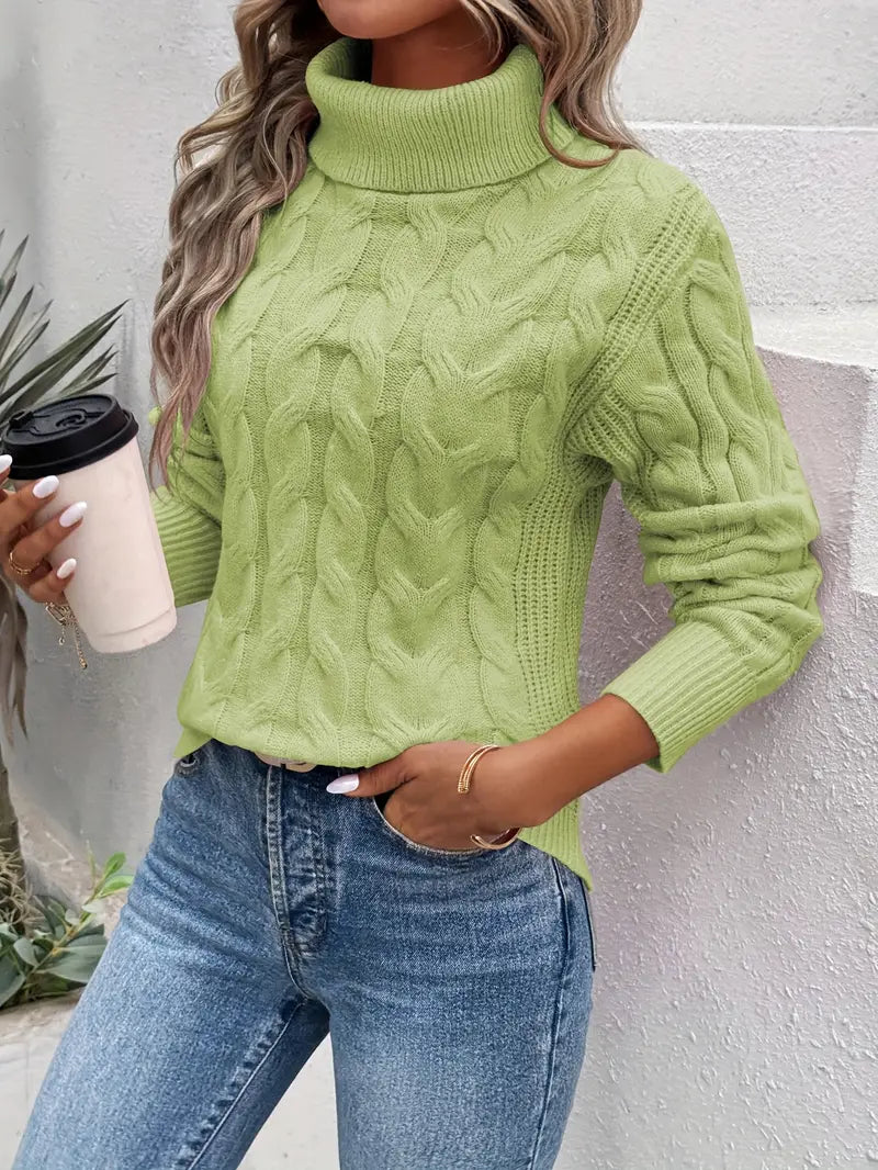 Céleste | Cable Knit Turtleneck Sweater