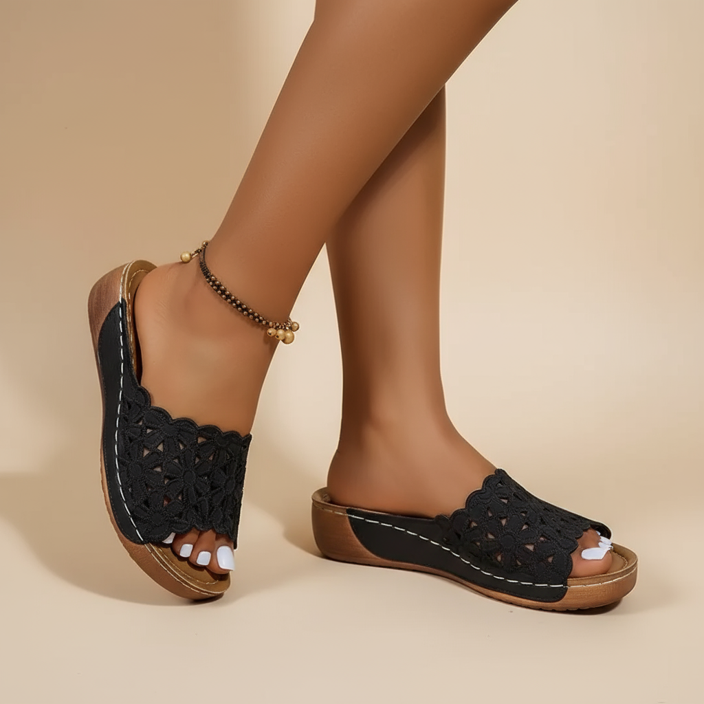 Lexi | Floral Ergonomic Slide Sandals