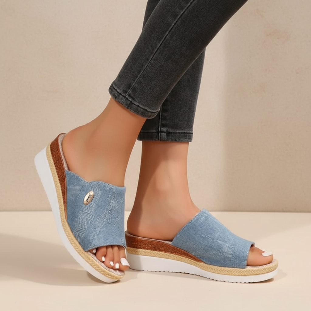 Mikayla | Ergonomic Denim-Inspired Sandals