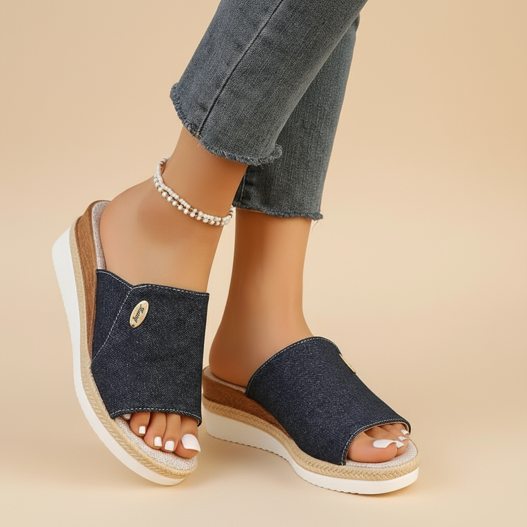 Mikayla | Ergonomic Denim-Inspired Sandals