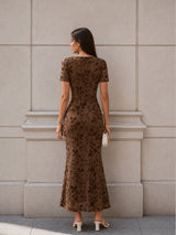 Montana | Floral Square Neck Mermaid Maxi Dress