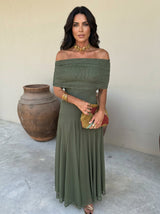 Zuriel | Linen-Silk Midi Dress