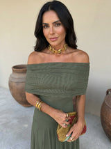 Zuriel | Linen-Silk Midi Dress