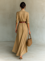 Alma | Shirt Dress Camel with Belt
