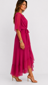 Leanna | Chiffon Wrap Maxi Dress
