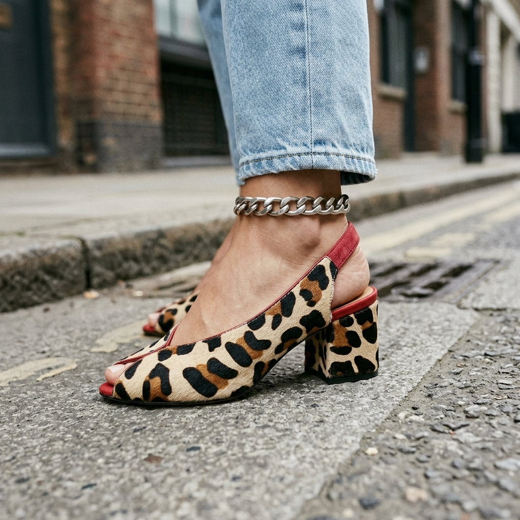 Ottilie | Leopard Print Slingback Heels