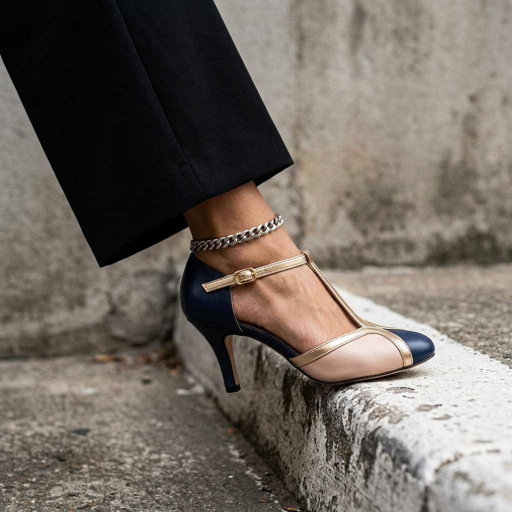 Lourdes | All-Day Comfort T-Strap Heels