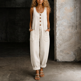 Emmie | Relaxed Denim Wide-Leg Jumpsuit