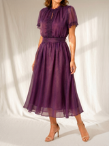 Felicity | Chiffon Maxi Dress Lace Trim