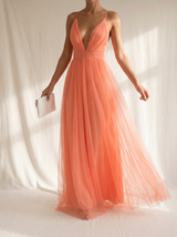 Ffion | Coral Light Maxi Dress