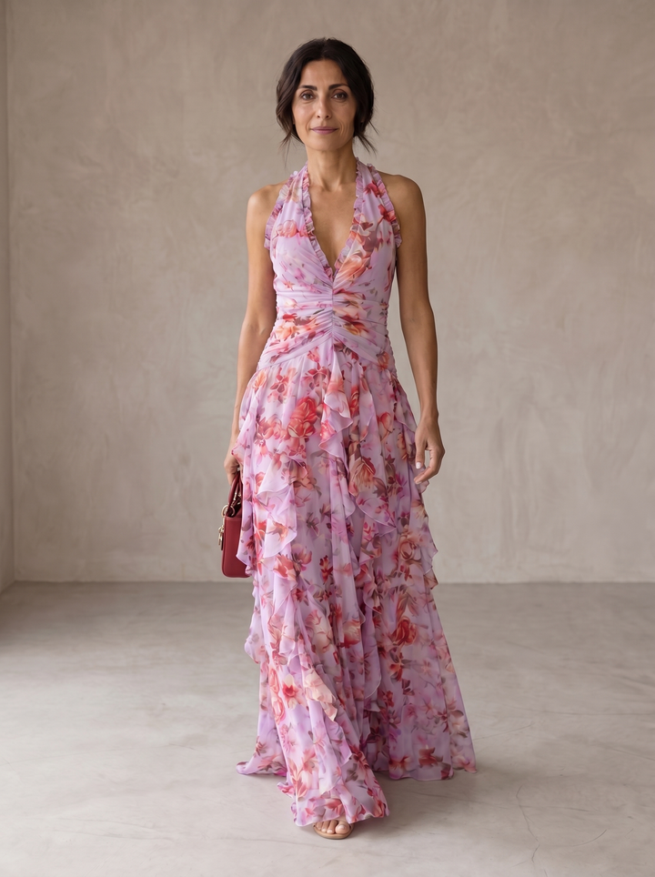 Cali | Cascading Rose Maxi Dress