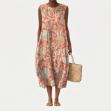 Ula | Floral Print Linen Dress