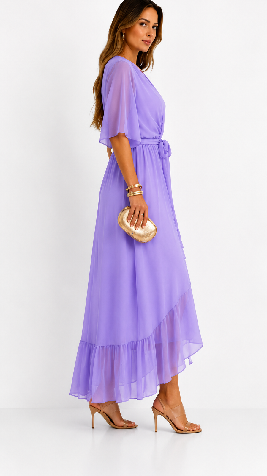 Yolande | Chiffon Wrap Maxi Dress