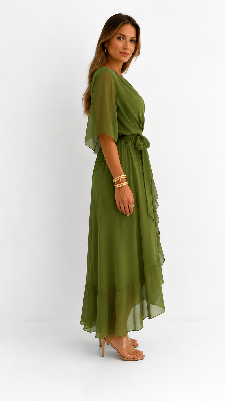 Leanna | Chiffon Wrap Maxi Dress