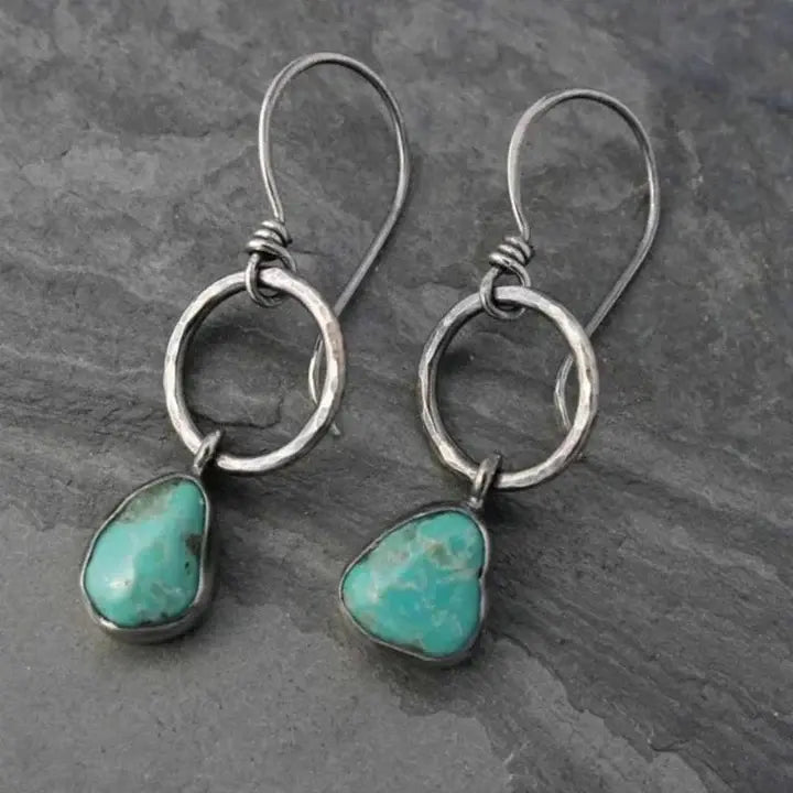 Guadalupe | Turquoise Stone Vintage Silver Drops