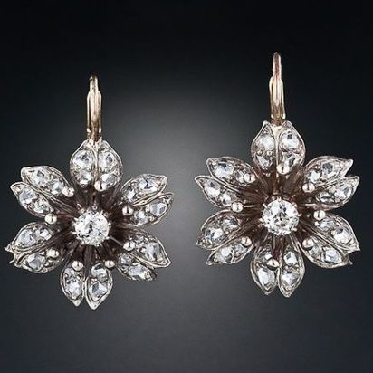 Fay | Vintage Crystal Flower Earrings
