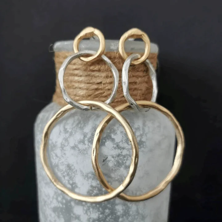 Elaine | Vintage Two-Tone Hoop Earrings