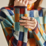 Vivienne | Retro Plaid Cozy Knit Sweater
