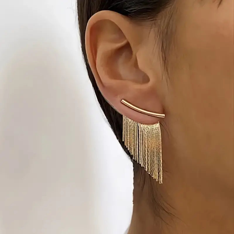 Jodi | Vintage Gold Curtain Earrings