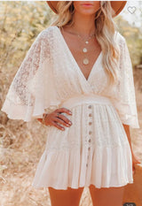 Jade | Lace Boho Midi Dress