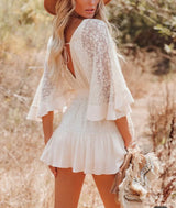 Jade | Lace Boho Midi Dress