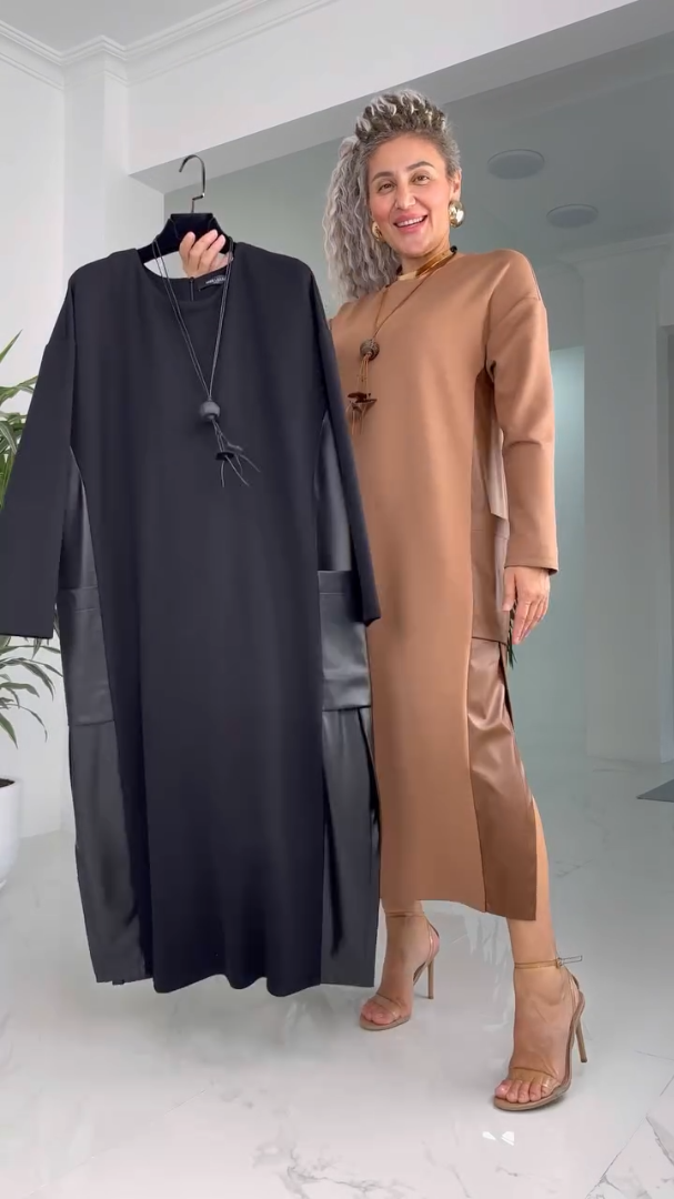 Céleste | Minimalist Midi Dress with Side Slit