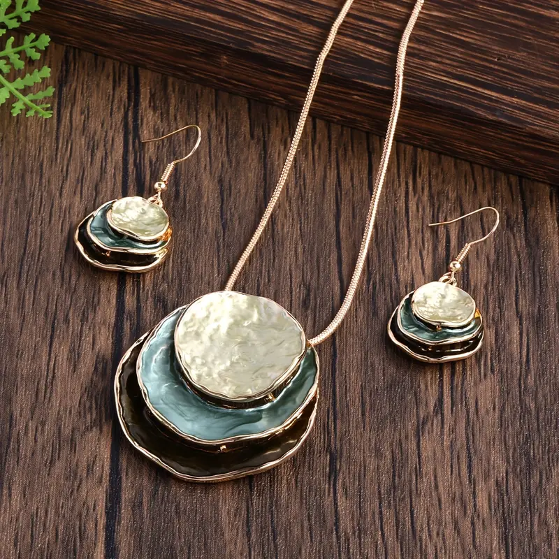 Bessie | Vintage Blue Layered Stone Jewelry Set