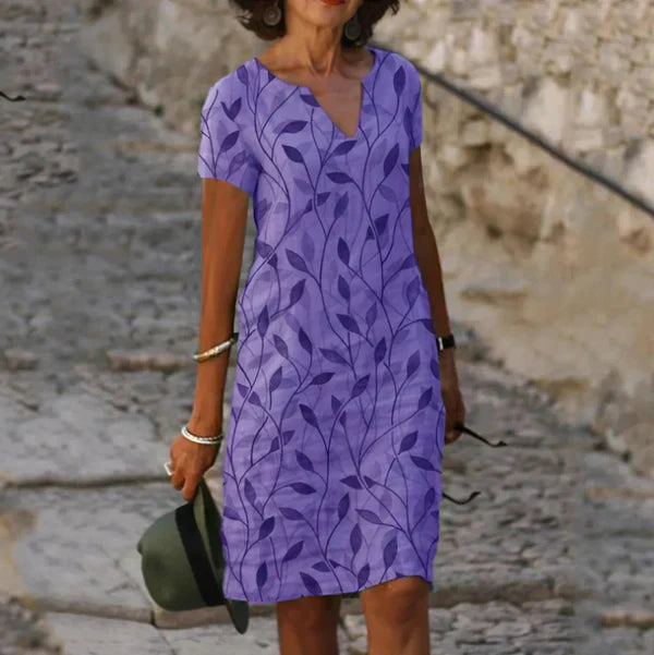 Celeste | Breezy Leaf Print Summer Dress