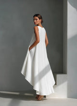 Anabel | Linen-Blend High-Low Dress