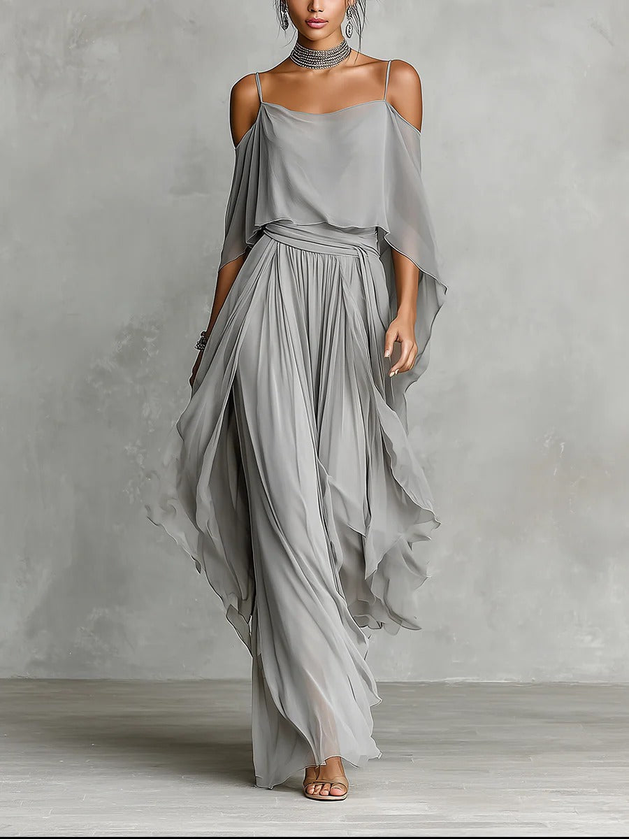 Erin | Chiffon Cowl-Neck Maxi Dress