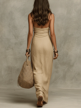 Oakley | Linen Halter Maxi Dress