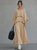 Rosamund | Bohemian Textured Woven Maxi Dress