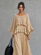 Rosamund | Bohemian Textured Woven Maxi Dress