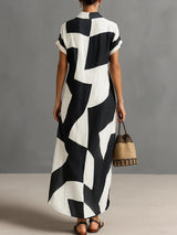 Laura | Chiffon Shirt-Collar Maxi Dress