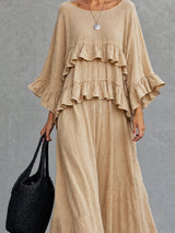 Rosamund | Bohemian Textured Woven Maxi Dress