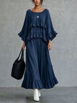 Rosamund | Bohemian Textured Woven Maxi Dress