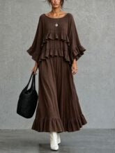 Rosamund | Bohemian Textured Woven Maxi Dress
