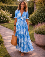 Braelynn | Sleeveless V-Neck Floral Midi Dress
