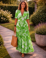 Braelynn | Sleeveless V-Neck Floral Midi Dress