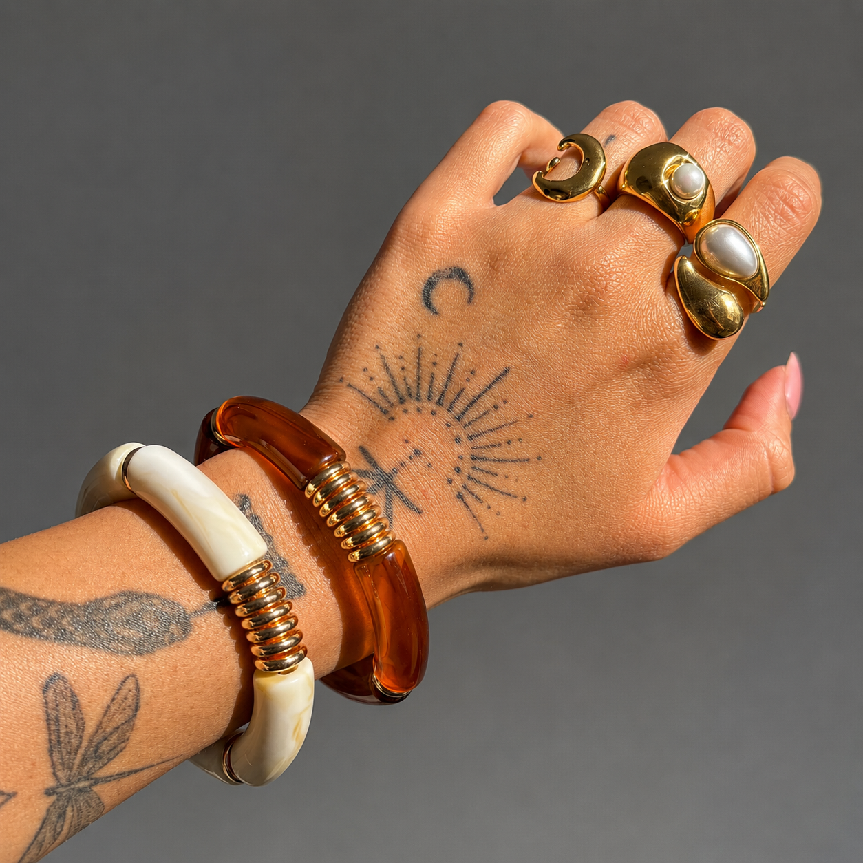 Jacinta | Marbled Bead Bracelet Set