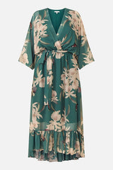Yasmine | Floral Kimono Midi Wrap Dress