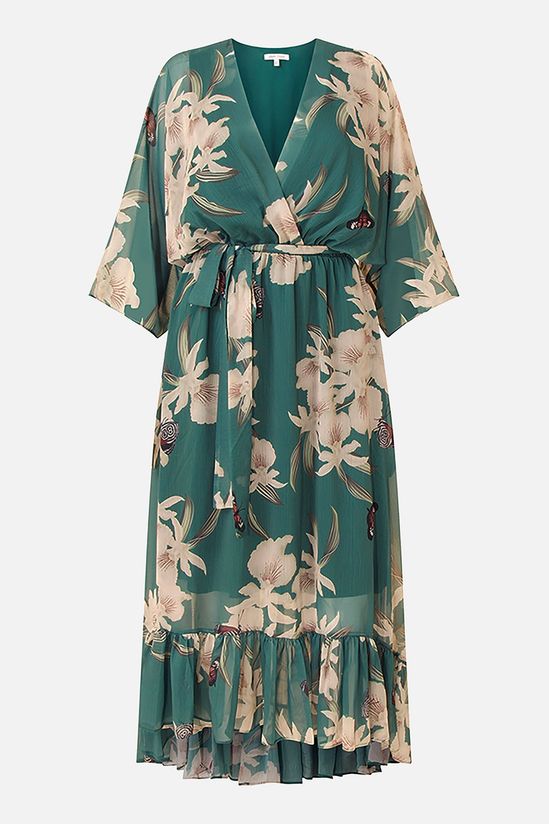Yasmine | Floral Kimono Midi Wrap Dress