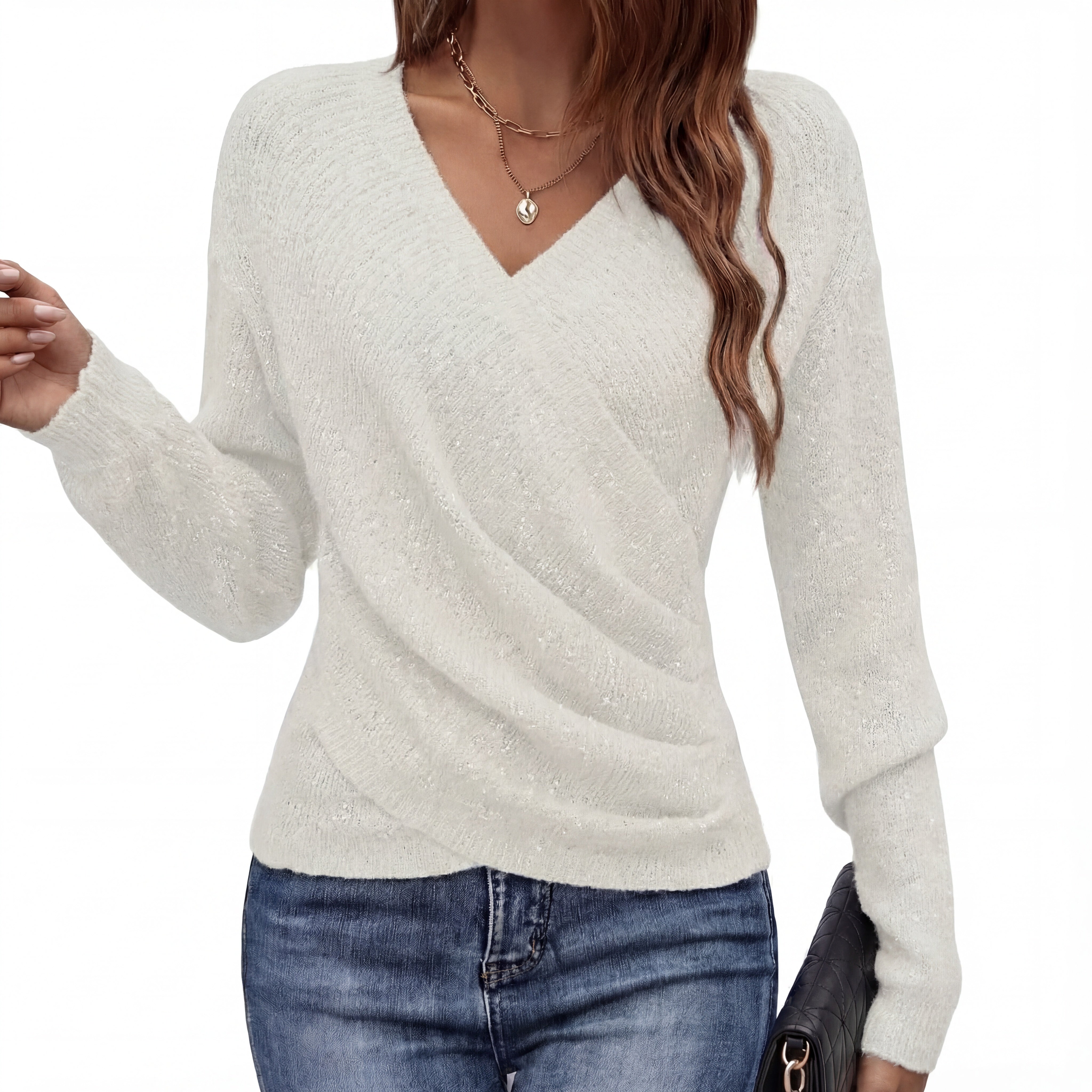 Millicent | Cozy V-Neck Long Sleeve Pullover