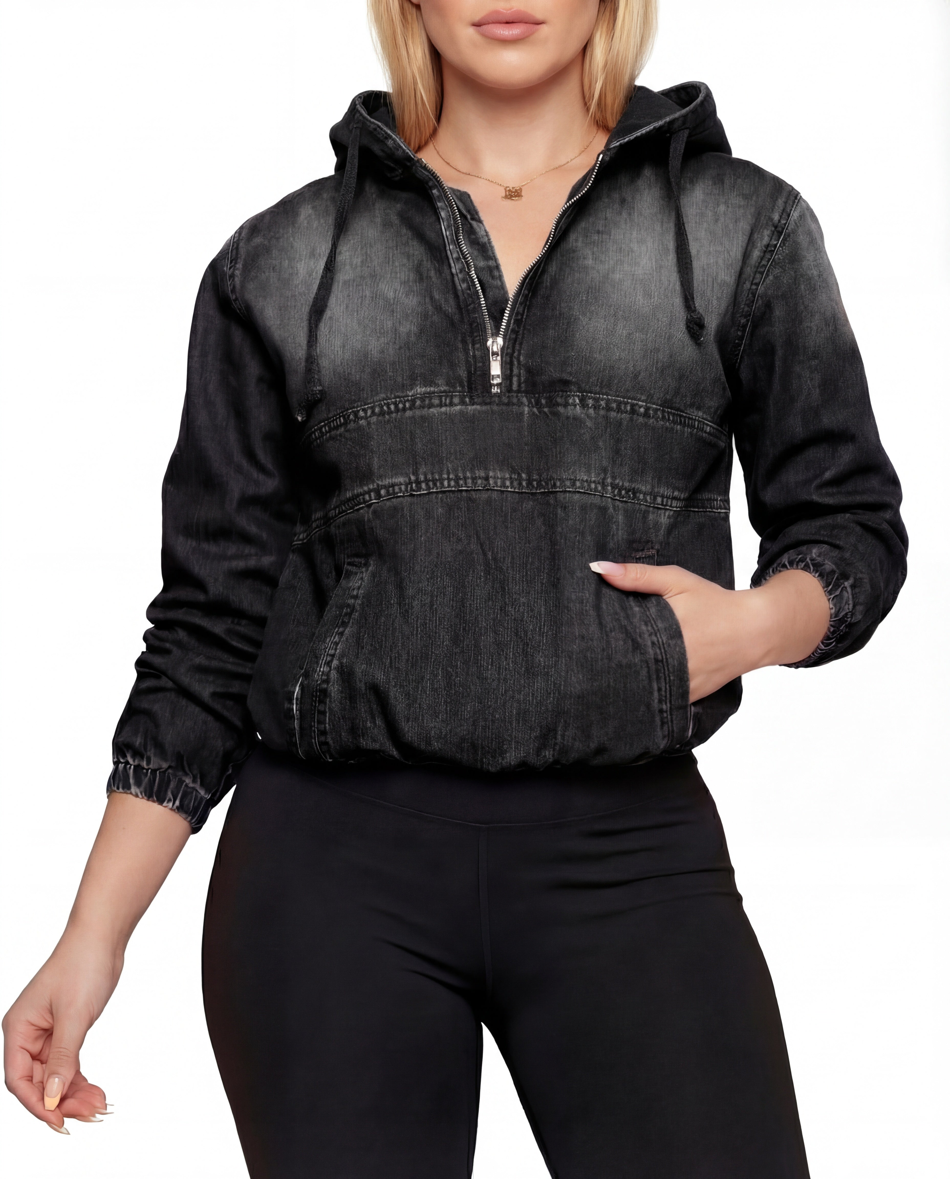 Zara | Half Zip Relaxed Hoodie Pullover
