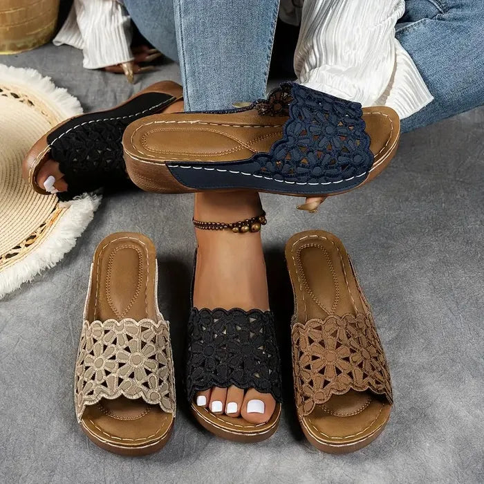Lexi | Floral Ergonomic Slide Sandals