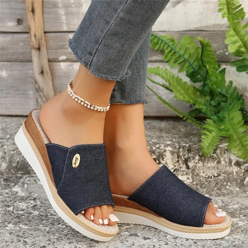 Mikayla | Ergonomic Denim-Inspired Sandals