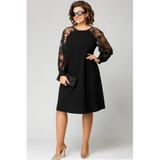 Julie | Lace Patchwork Crew-Neck Dress